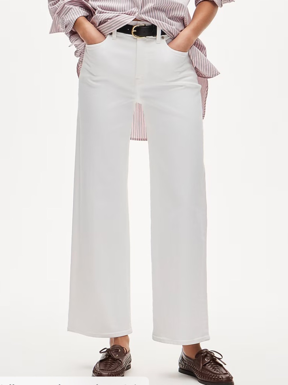 J.Crew Slim Wide Cropped Jeans in White 25